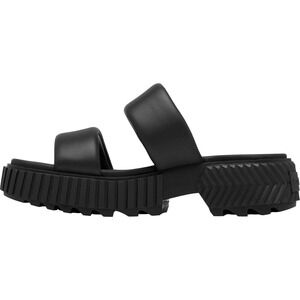 🆕️ - NWOT - Sorel‎ Kinetic Impact II Slide Black Leather Platform Sandal 10.5